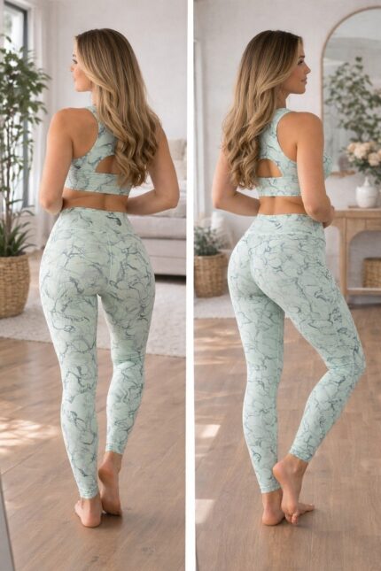 Mint Marble Activewear Set