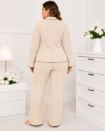 Intimate Lace-Trim Ribbed Cami & Shorts Set cream - Image 2